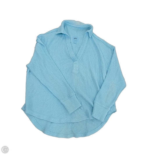 Top Long Sleeve By Aerie In Blue, Size: S