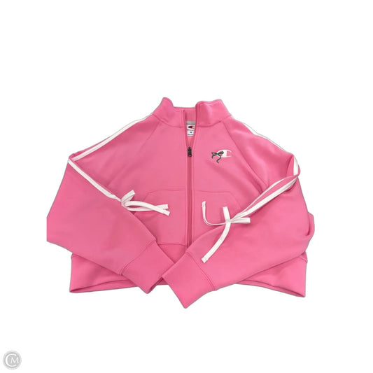 Athletic Top Long Sleeve Collar By Champion In Pink, Size: M