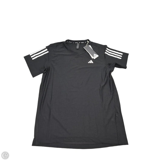 Athletic Top Short Sleeve By Adidas In Black, Size: S