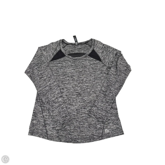 Athletic Top Long Sleeve Crewneck By Rbx In Black & Grey, Size: L