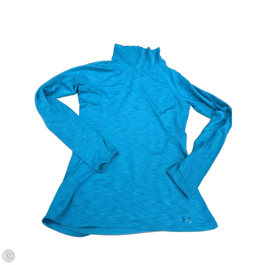 Athletic Top Long Sleeve Collar By Under Armour In Blue, Size: S
