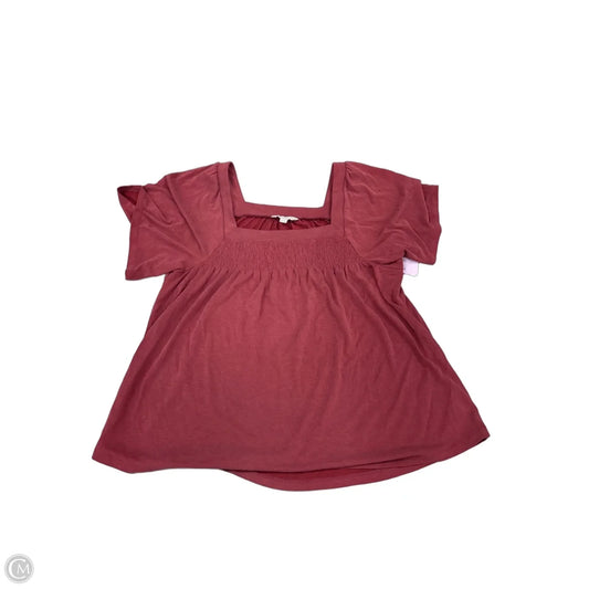 Top Short Sleeve By Lucky Brand In Mauve, Size: M