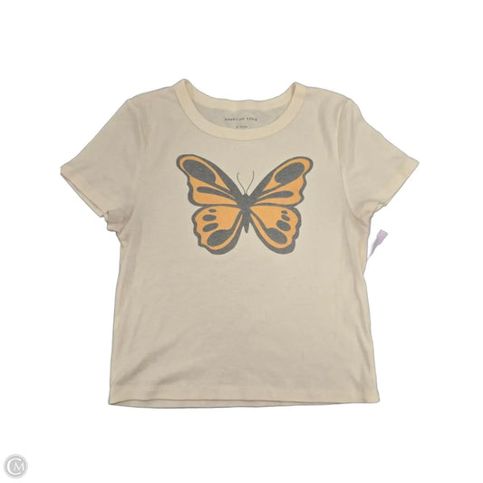 Top Short Sleeve By American Eagle In Cream, Size: Xl