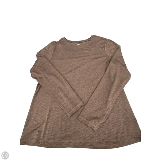 Athletic Top Long Sleeve Crewneck By Athletic Works In Brown, Size: L