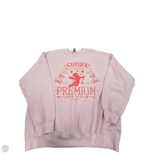 Sweatshirt Crewneck By Gildan In Pink, Size: Xl