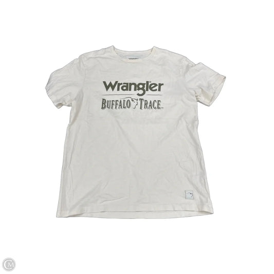 Top Short Sleeve By Wrangler In Cream, Size: M