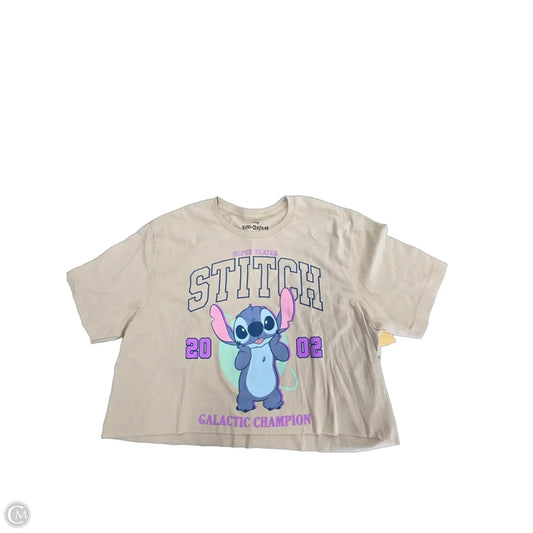 Top Short Sleeve By Disney Store In Cream, Size: M
