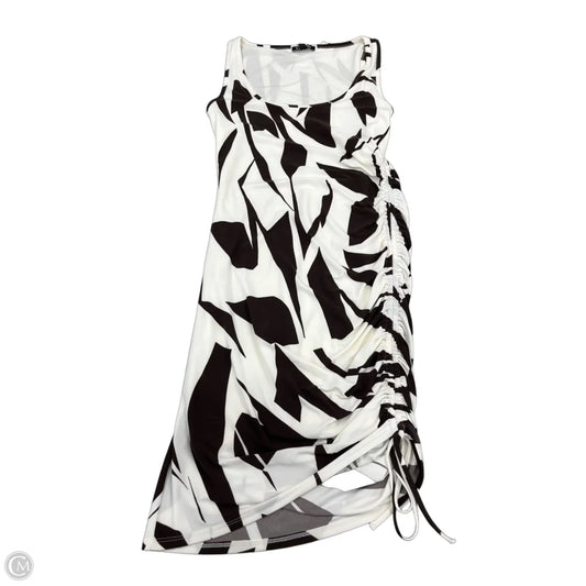 Dress Casual Midi By Express In Brown & White, Size: Xs