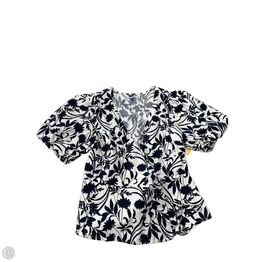 Top Short Sleeve By Old Navy In Blue & White, Size: M