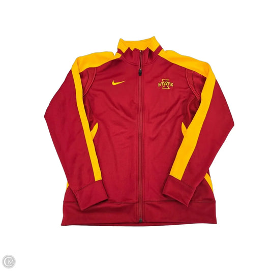 Athletic Jacket By Nike In Red & Yellow, Size: M