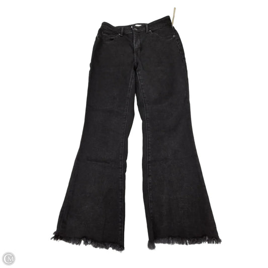 Jeans Flared By Loft In Black Denim, Size: 6