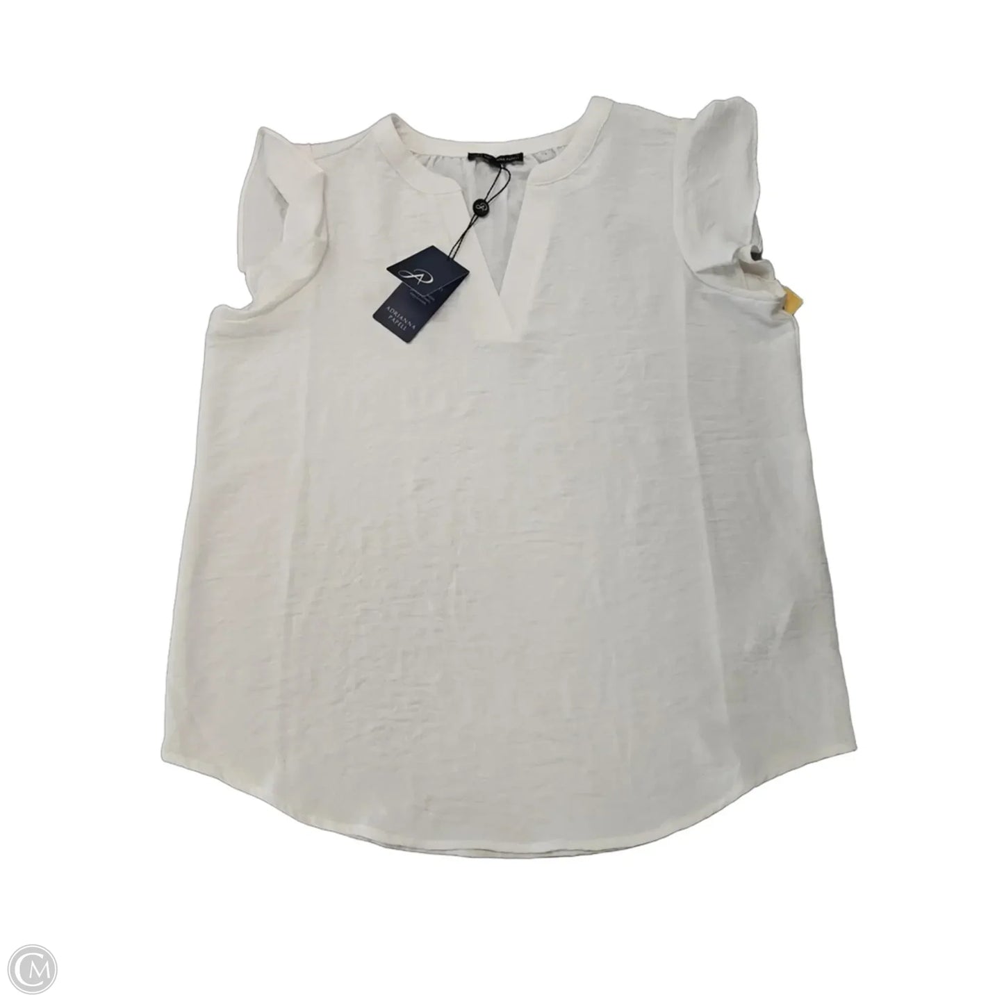Top Short Sleeve By Adrianna Papell In White, Size: S
