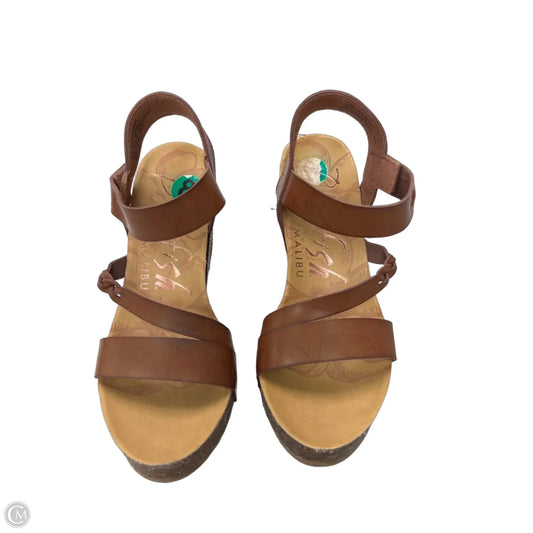 Shoes Heels Wedge By Blowfish In Brown, Size: 8