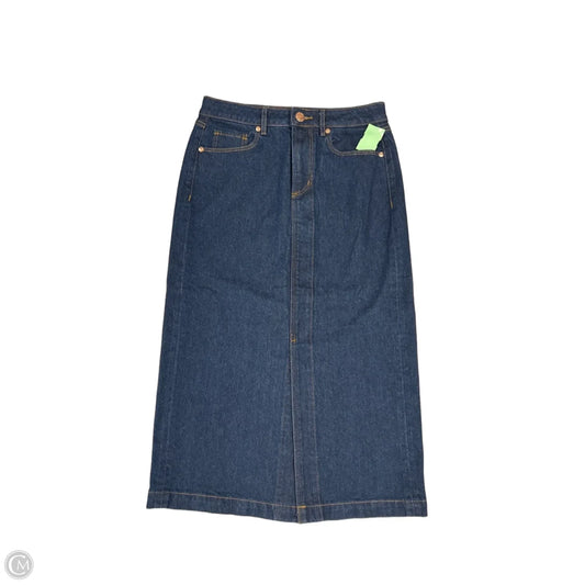 Skirt Midi By Loft In Blue Denim, Size: 2