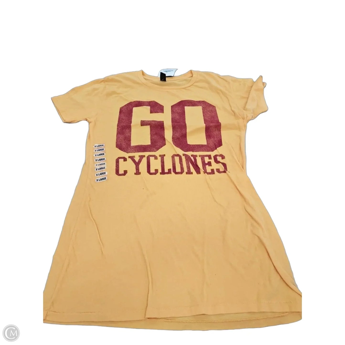 Top Short Sleeve By Cme In Yellow, Size: Xl