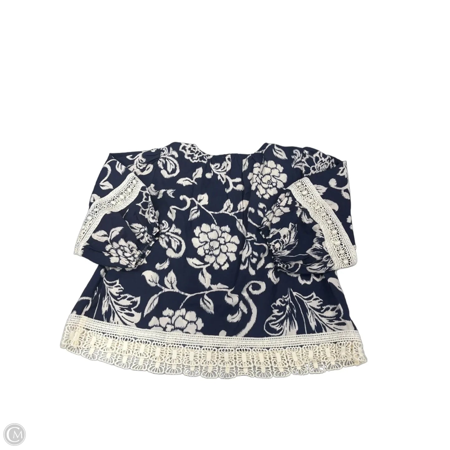 Top Long Sleeve By Oddi In Navy, Size: S