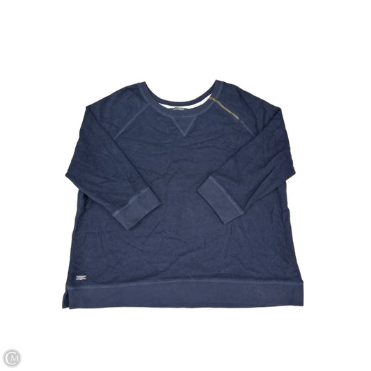 Top Long Sleeve By Lauren By Ralph Lauren In Navy, Size: 3x