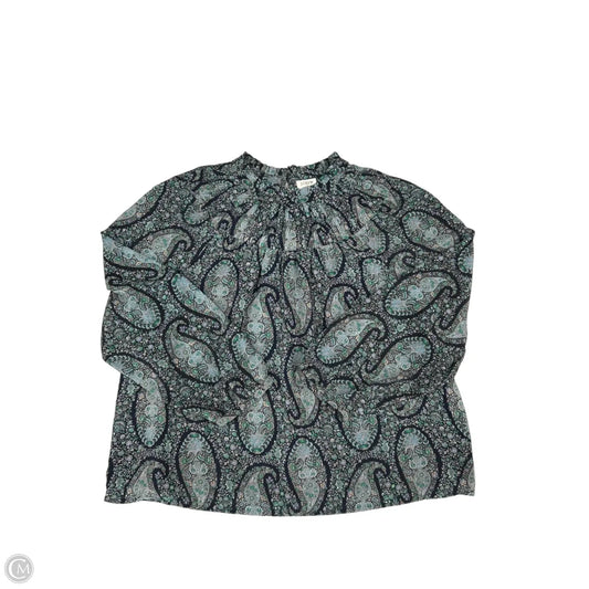 Top Long Sleeve By J. Crew In Blue & Green, Size: M
