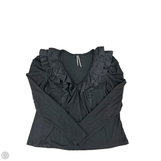 Top Long Sleeve By Anthropologie In Black, Size: L