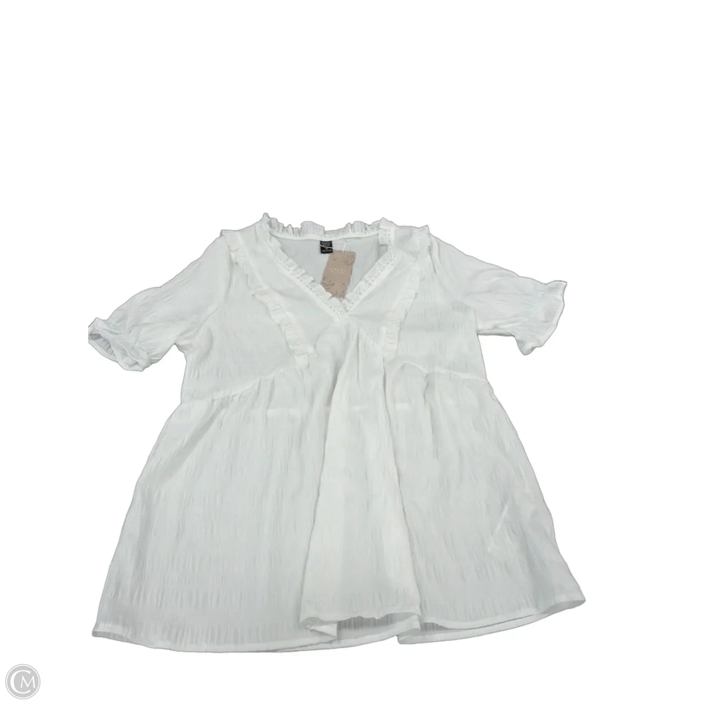 Top Short Sleeve By Emery Rose In White, Size: Xl