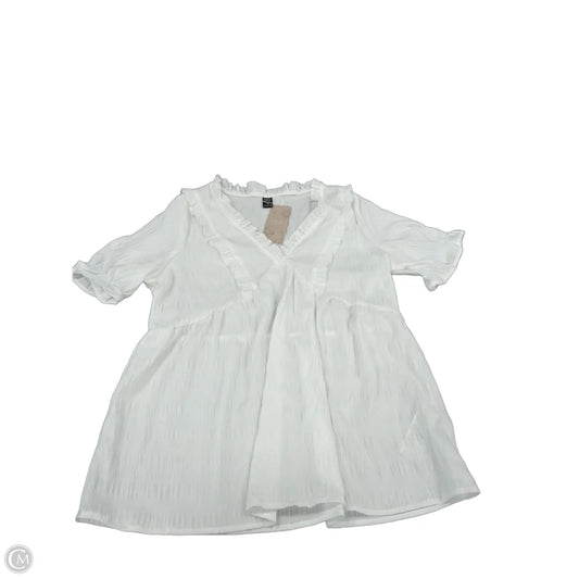 Top Short Sleeve By Emery Rose In White, Size: Xl