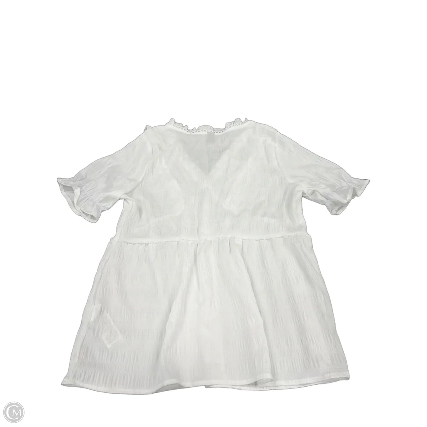 Top Short Sleeve By Emery Rose In White, Size: Xl