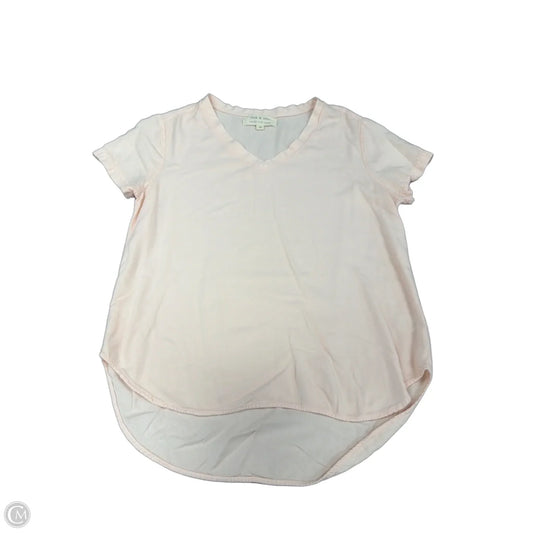 Top Short Sleeve By Cloth & Stone In Peach, Size: M