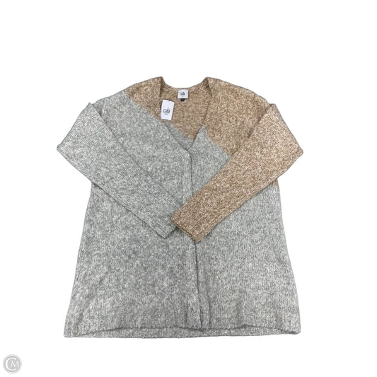 Sweater Cardigan By Cabi In Grey & Tan, Size: S