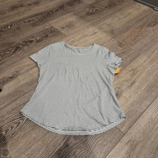 Top Short Sleeve By Tommy Hilfiger In Black & White, Size: L