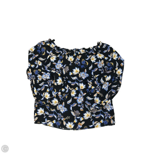 Top Long Sleeve By White House Black Market In Black & Blue, Size: M