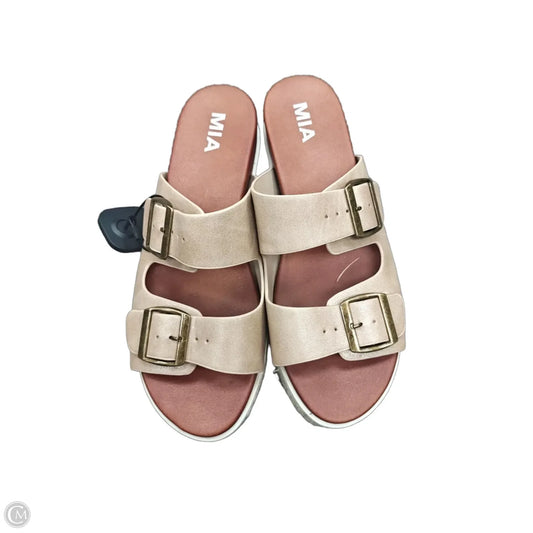 Sandals Heels Platform By Mia In Cream, Size: 9