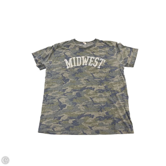 Top Short Sleeve By Cme In Camouflage Print, Size: L