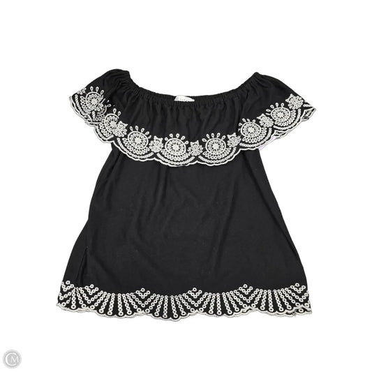 Top Short Sleeve By Fever In Black & White, Size: S