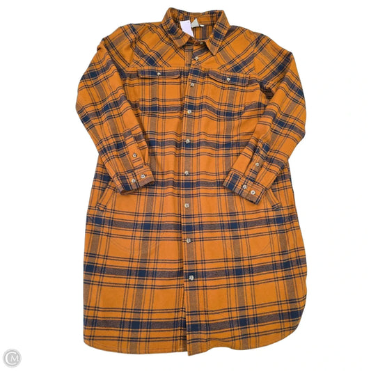 Jacket Shirt By Duluth Trading In Orange, Size: L