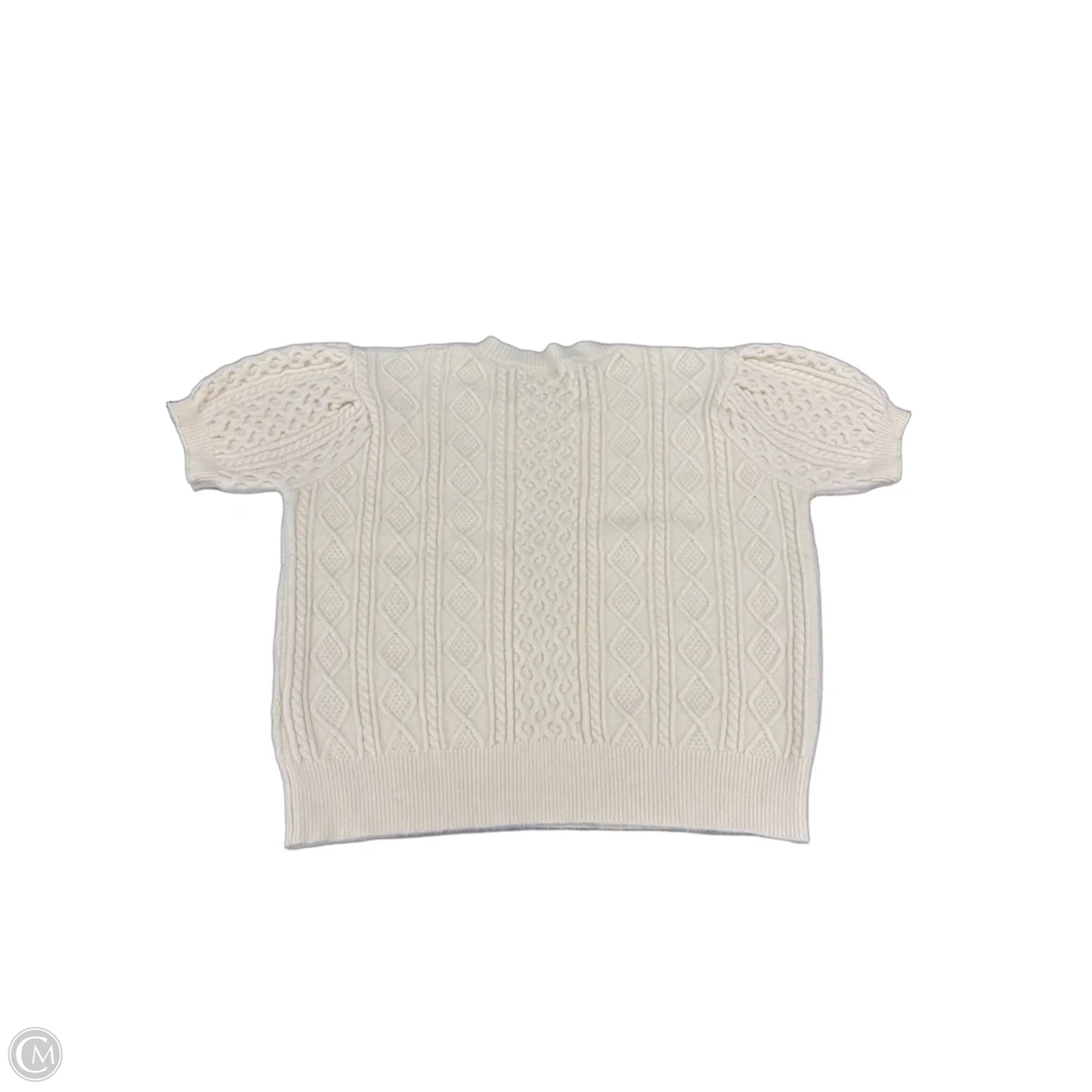 Top Short Sleeve By Lucca Couture In Cream, Size: L