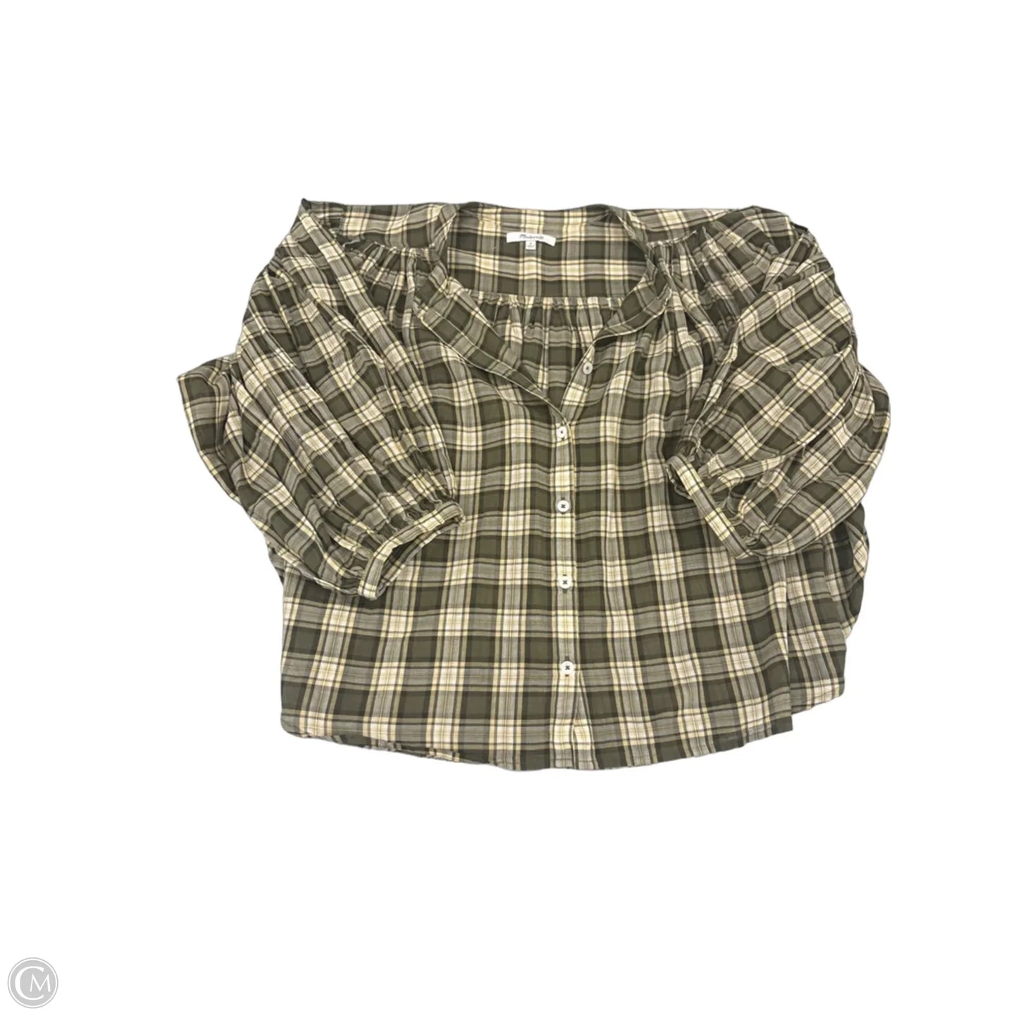 Top Long Sleeve By Madewell In Green, Size: M
