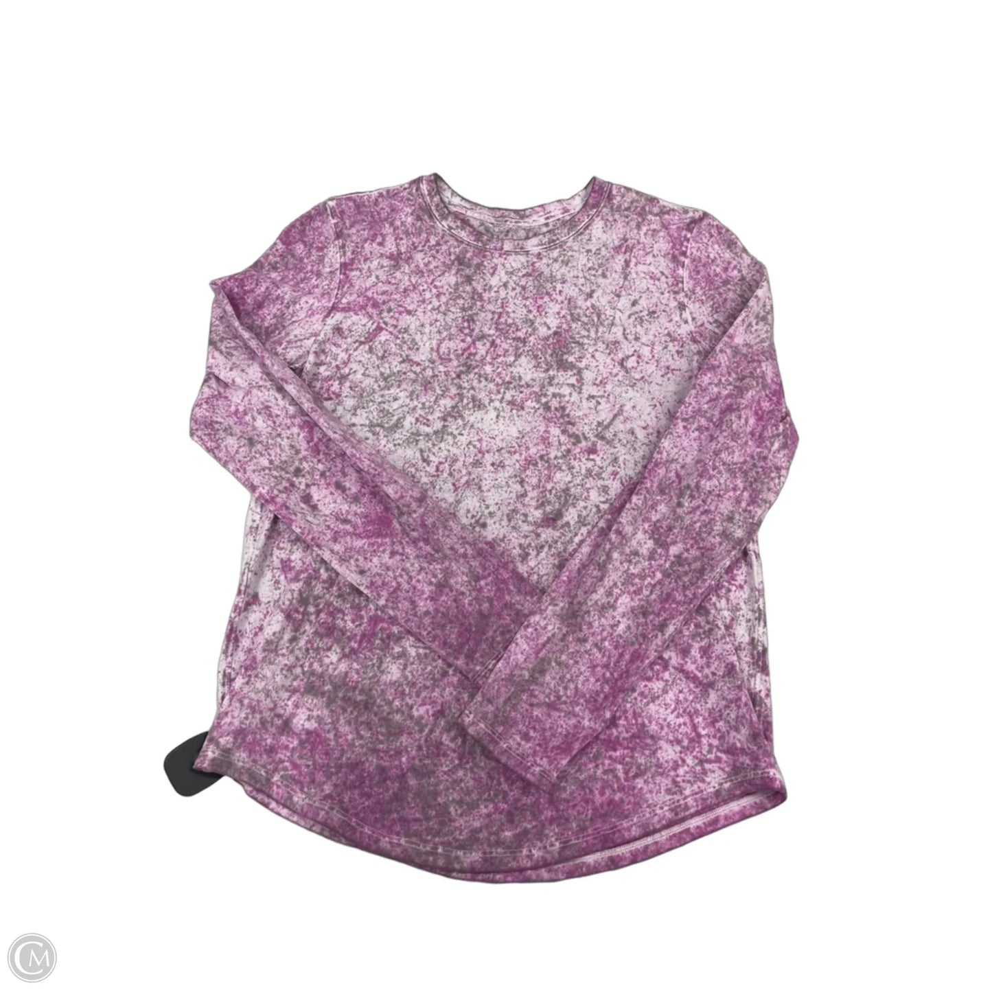 Top Long Sleeve By Lululemon In Grey & Purple, Size: M