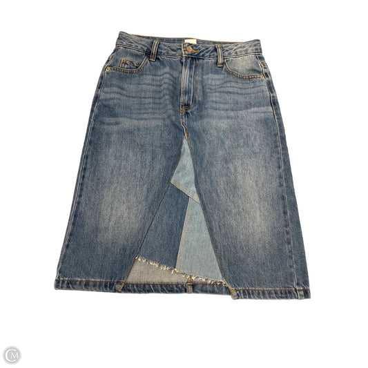 Skirt Midi By Time And Tru In Blue Denim, Size: 2
