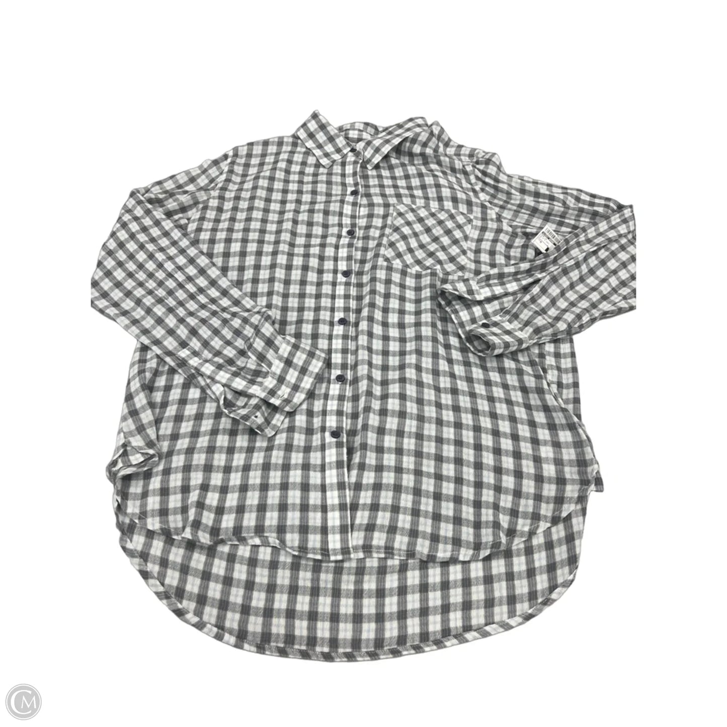 Top Long Sleeve By Lucky Brand In Blue & Grey, Size: M