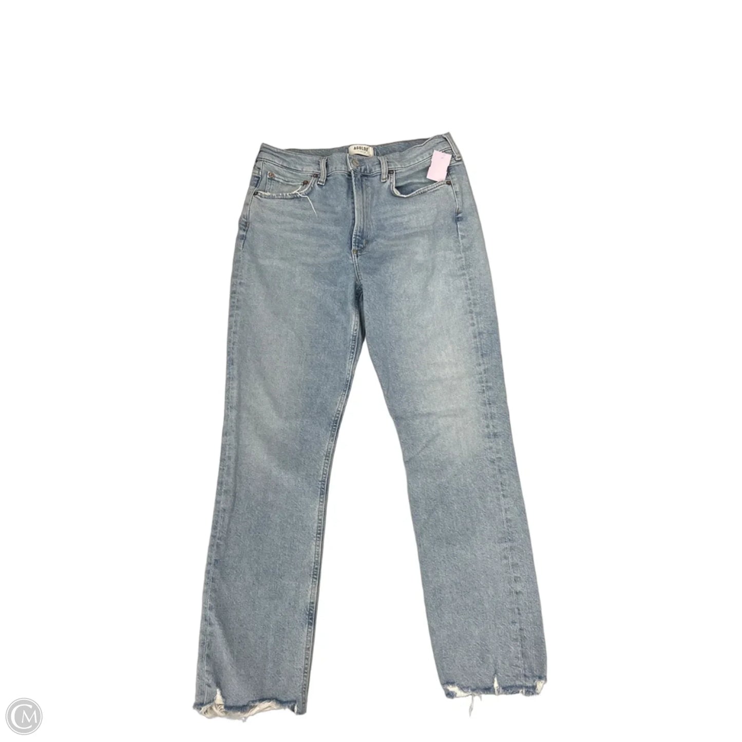 Jeans Straight By Agolde In Blue Denim, Size: 8