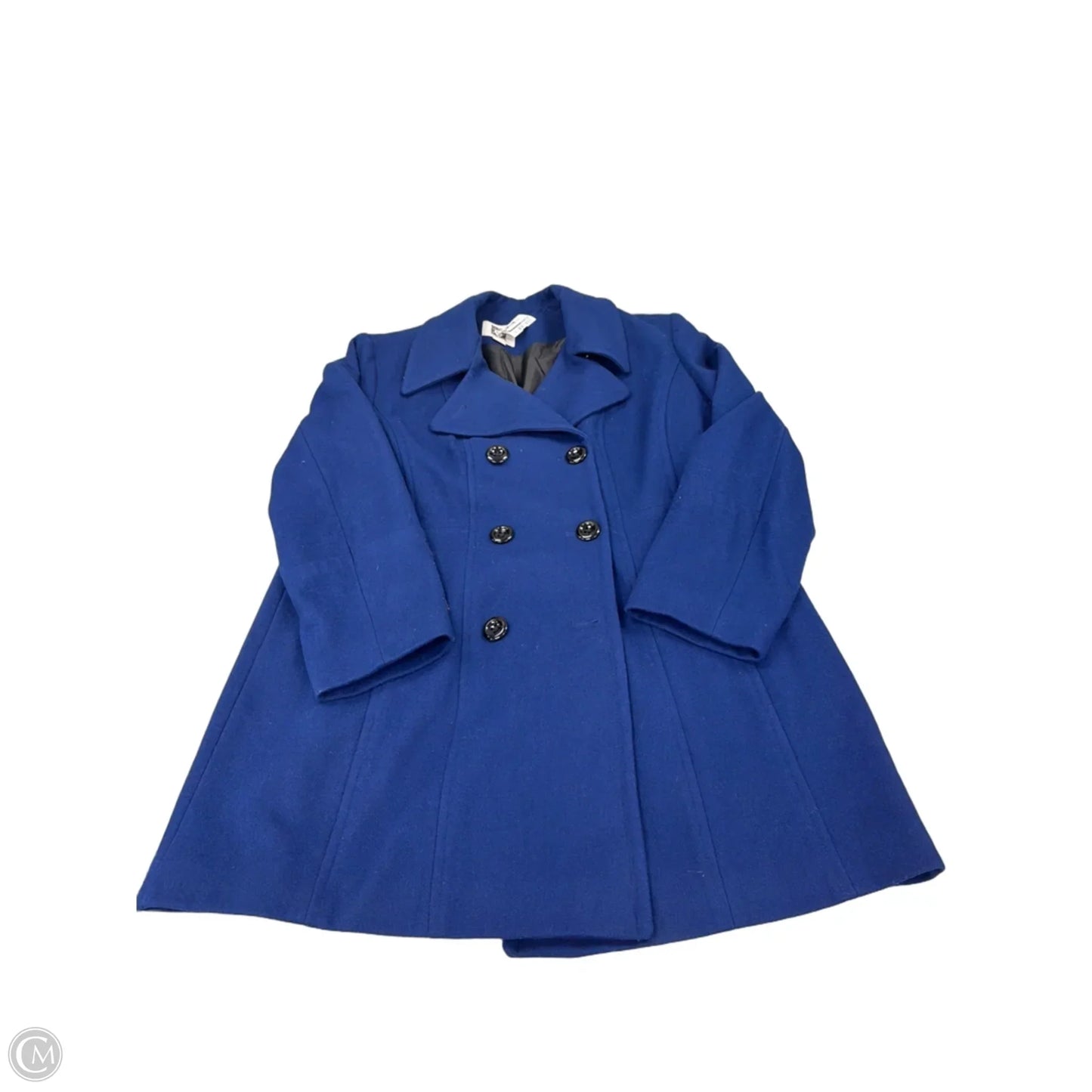 Coat Trench Coat By Anne Klein In Blue, Size: Xxl