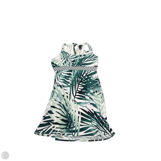 Dress Casual Midi By White House Black Market In Green & White, Size: L
