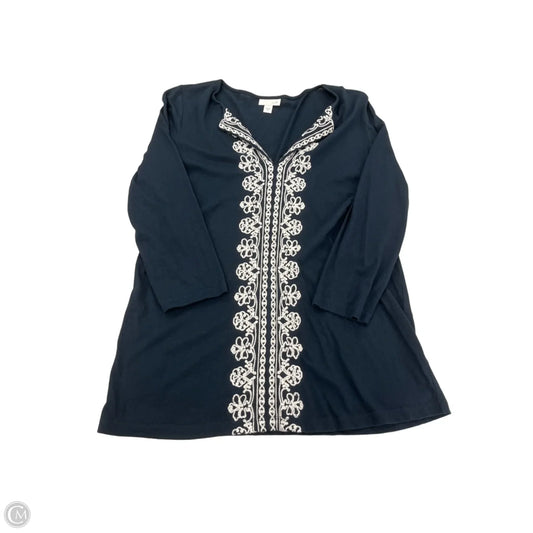 Top 3/4 Sleeve By J. Jill In Black, Size: S