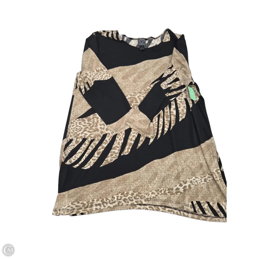 Top 3/4 Sleeve By Clara Sun Woo In Black & Tan, Size: L