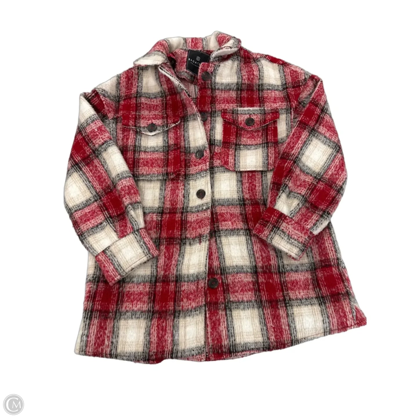 Coat Faux Fur & Sherpa By Bagatelle In Red & White, Size: Xs