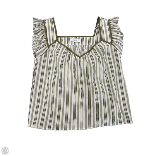 Top Sleeveless By Greylin In Cream & Green, Size: S