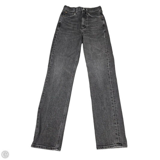 Jeans Straight By Agolde In Black Denim, Size: 00