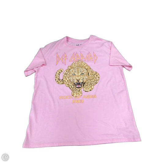 Top Short Sleeve By Cme In Pink, Size: M
