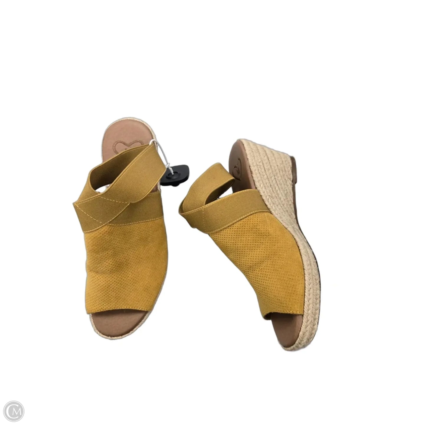 Sandals Heels Wedge By Madeleine In Yellow, Size: 7