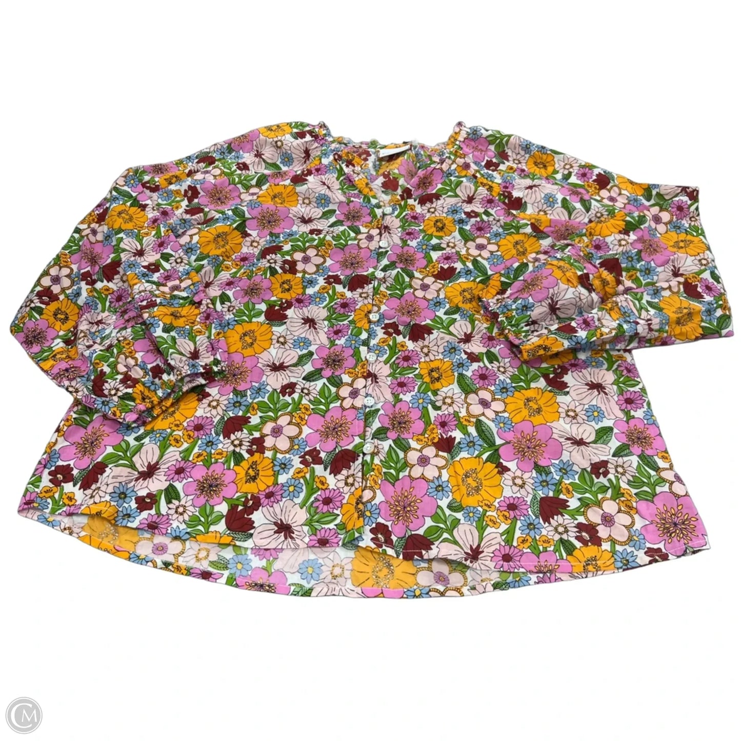 Top Long Sleeve By Cme In Floral Print, Size: M